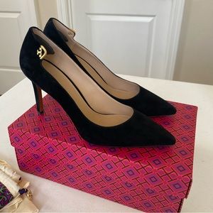 Tory Burch Elizabeth 85mm Royal Black Suede Pump